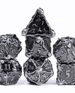 Gameopolis Dice - UDI Gameopolis Dice - Polyhedral 7-Die Set - Plated Ancient Metal Dice - Silver Octopus
