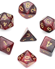 Gameopolis Dice - UDI Gameopolis: Dice - Polyhedral 7-Die Set - Galaxy - Black & Red w/ Gold