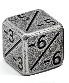 Gameopolis Dice - UDI D6 Metal Dice - Counters - Silver Minus