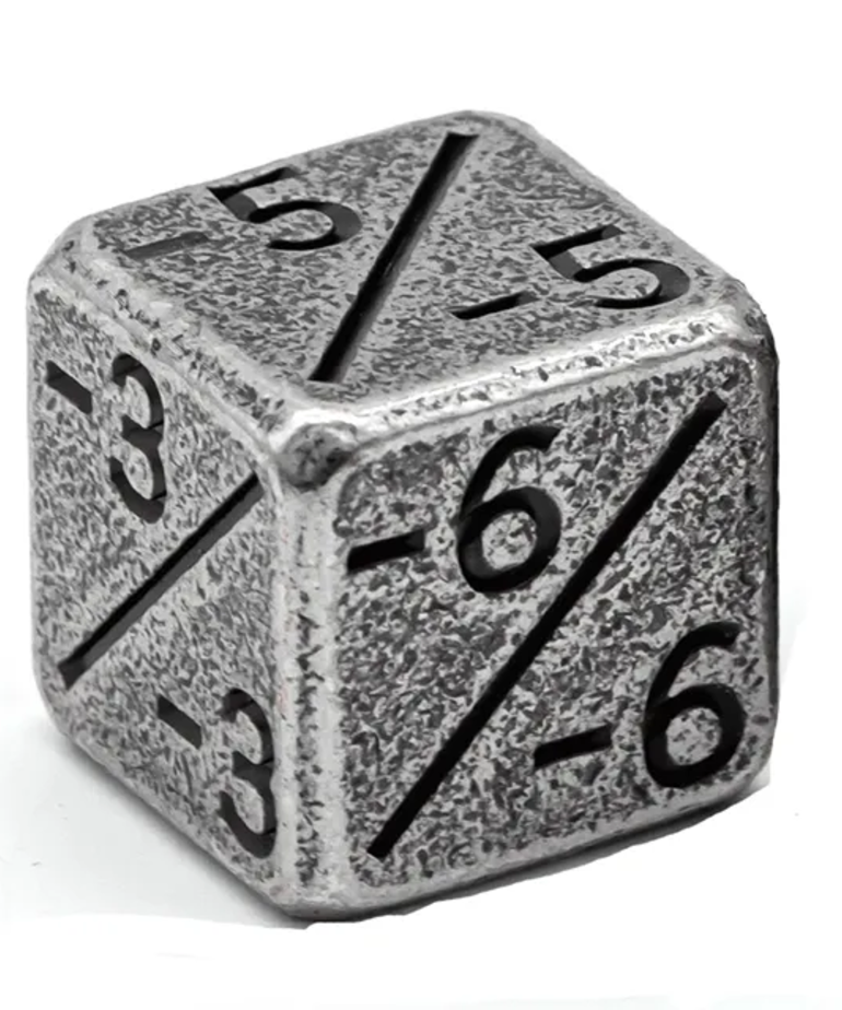 Gameopolis Dice - UDI Gameopolis Dice - D6 Metal Dice - Counters - Silver Minus