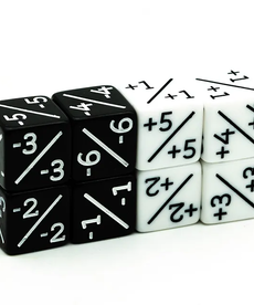 Gameopolis Dice - UDI Dice Counters - Black & White +1/+1