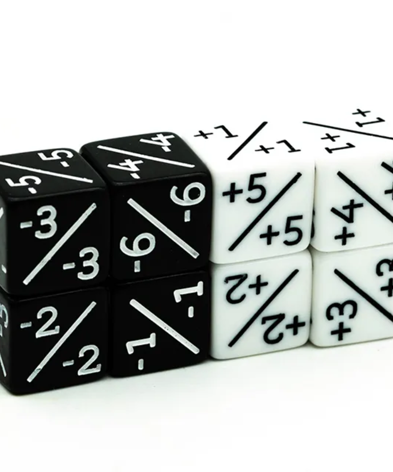 Gameopolis Dice - UDI Gameopolis Dice - Dice Counters - Black & White +1/+1
