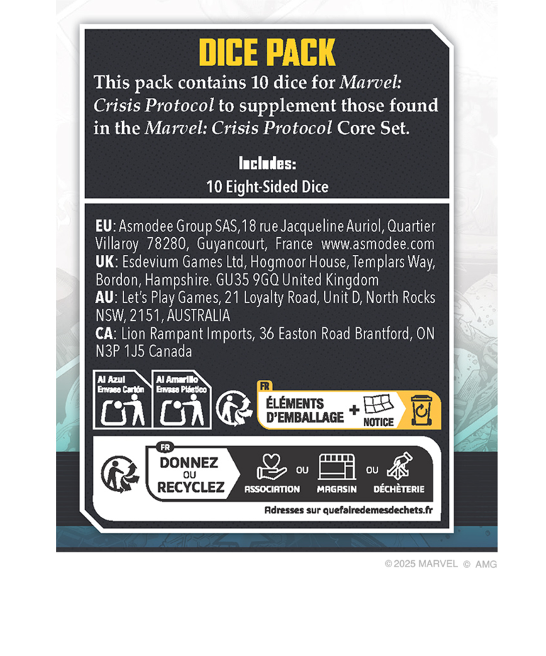 Atomic Mass Games - AMG Marvel: Crisis Protocol - Dice Pack