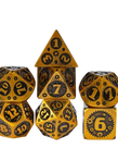 Gameopolis Dice - UDI Gameopolis Dice - Polyhedral 7 Set - Ancient Metal Dice - Mechanical Gear - Golden