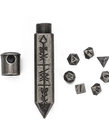Gameopolis Dice - UDI Gameopolis Dice - Mini Polyhedral 7 Set - Metal - Super Small Bullet - Silver