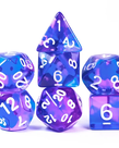 Gameopolis Dice - UDI Gameopolis Dice - Polyhedral 7 Set - Transparent Mixed Color Dice - Purple & Blue