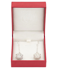 Hymgho Premium Gaming - HYO Dice Earrings - Dragon's Eye Silver w/ Pink Gems