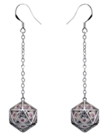 Hymgho Premium Gaming - HYO Hymgho Premium Gaming - Dice Earrings - Dragon's Eye Silver w/ Pink Gems