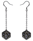 Hymgho Premium Gaming - HYO Hymgho Premium Gaming - Dice Earrings - Dragon's Eye Gunmetal w/ Purple Gems