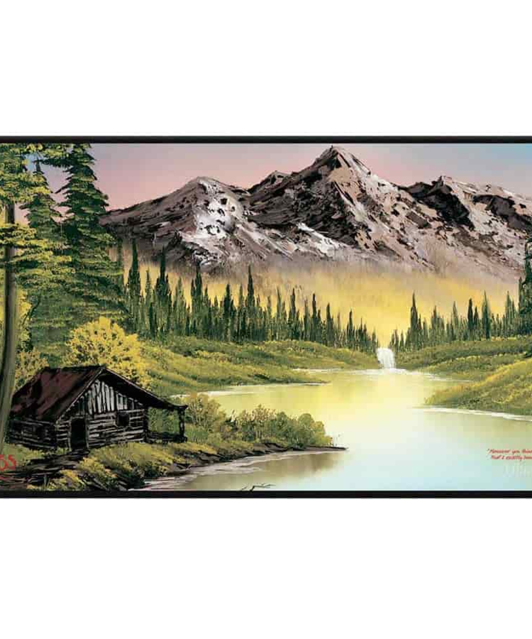 Ultra-PRO - ULP Ultra Pro - Black-Stitched Playmat - Bob Ross Mountain Retreat