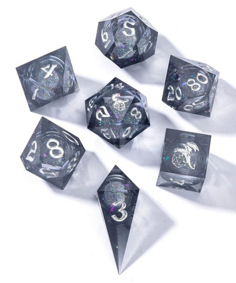 Hymgho Premium Gaming - HYO Hymgho Premium Gaming - Polyhedral 7-Die Set - Captured Rainbow - Magic Rainbow