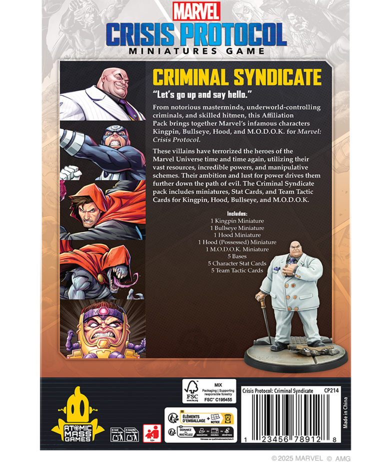 Atomic Mass Games - AMG Marvel: Crisis Protocol - Criminal Syndicate Affiliation Pack