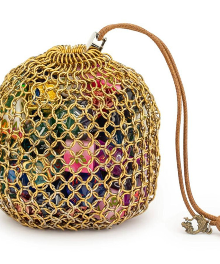 Hymgho Premium Gaming - HYO Hymgho Premium Gaming - Dice Bag - Hero's Chainmail Gold