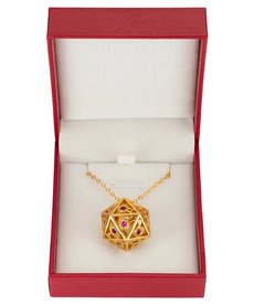Hymgho Premium Gaming - HYO Dice Necklace - Dragon's Eye Gold with Ruby Red Gems