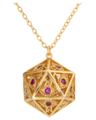 Hymgho Premium Gaming - HYO Hymgho Premium Gaming - Dice Necklace - Dragon's Eye Gold with Ruby Red Gems