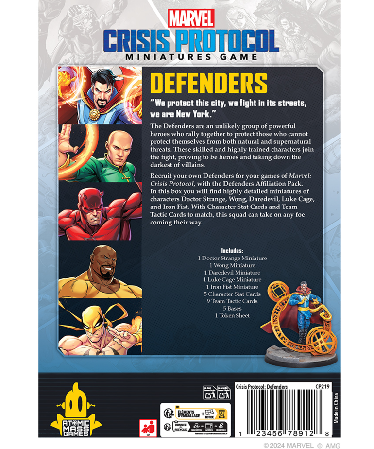 Atomic Mass Games - AMG Marvel: Crisis Protocol - Defenders Affiliation Pack