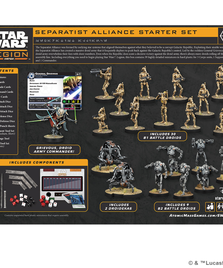 Atomic Mass Games - AMG Star Wars: Legion - Separatist Alliance Starter Set