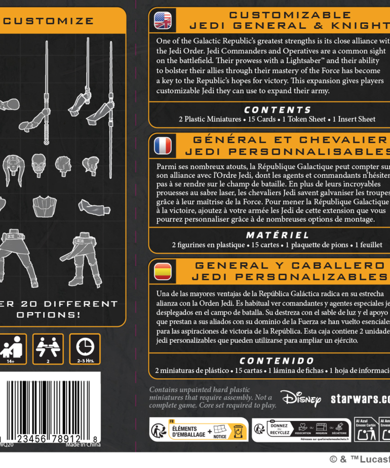 Atomic Mass Games - AMG Star Wars: Legion - Customizable Jedi General & Knight