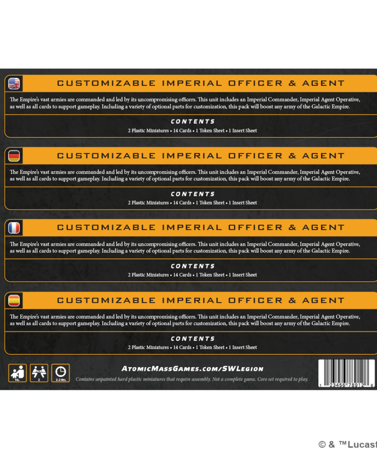 Atomic Mass Games - AMG Star Wars: Legion - Customizable Imperial Officer & Agent