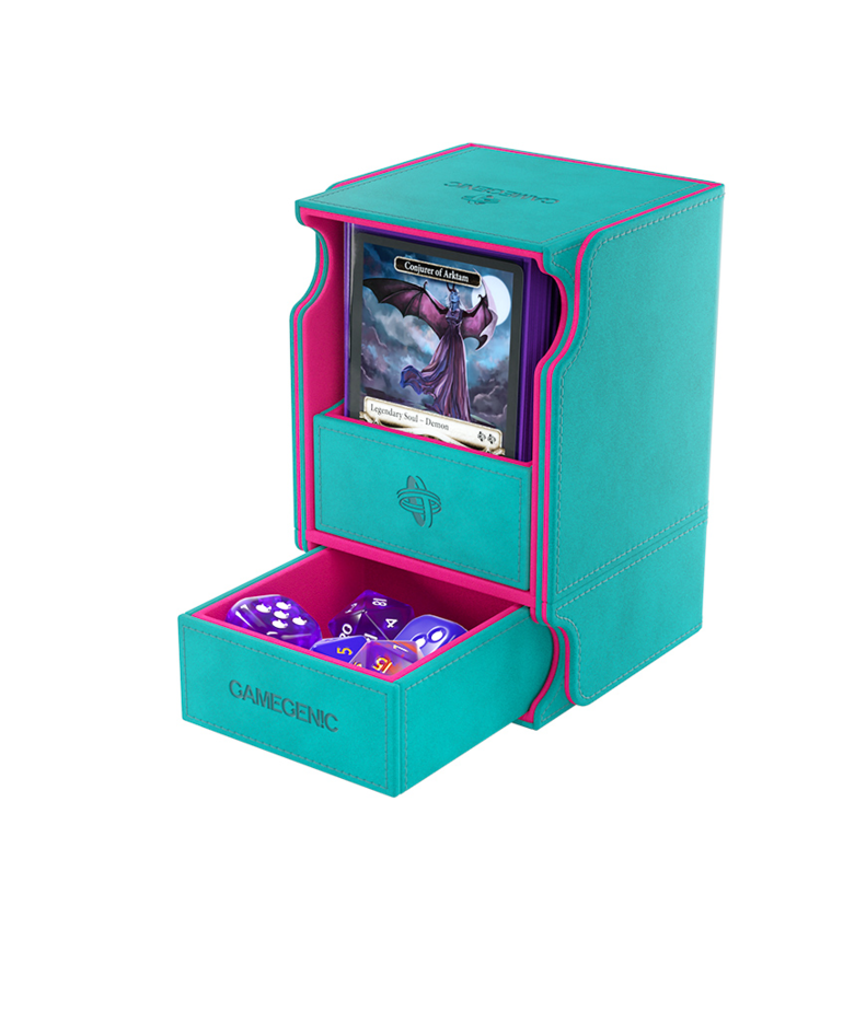 Gamegenic - GG Gamesgenic - Watchtower 100+ XL Covertible Deck Box - Teal/Pink