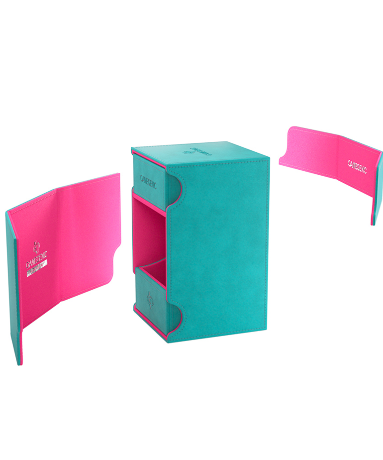 Gamegenic - GG Gamesgenic - Watchtower 100+ XL Covertible Deck Box - Teal/Pink