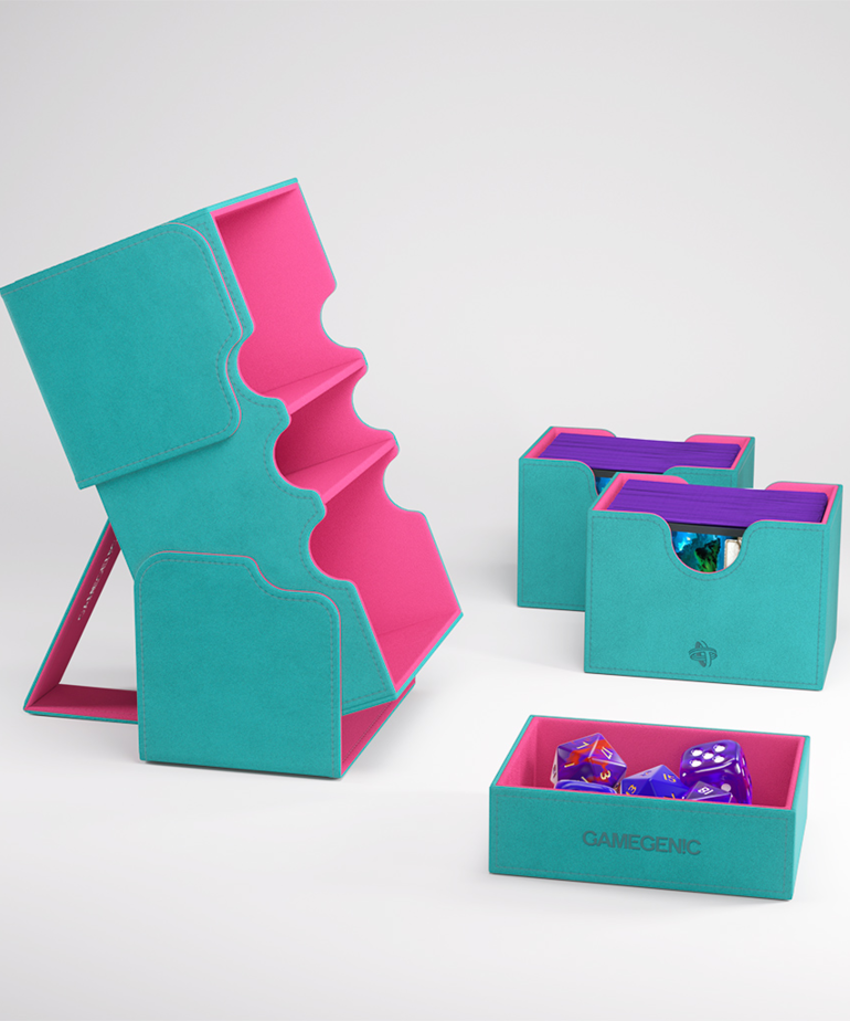 Gamegenic - GG Gamegenic - Stronghold 200+ XL Convertible Deck Box - Teal/Pink