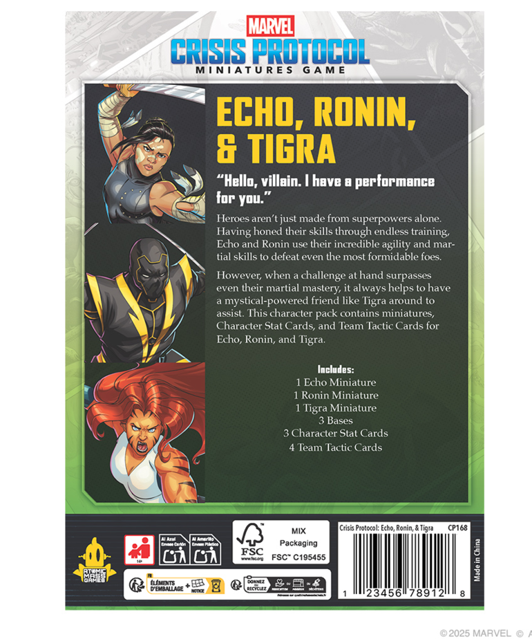 Atomic Mass Games - AMG Marvel: Crisis Protocol - Echo, Ronin & Tigra Character Pack
