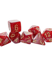 Chessex - CHX Chessex - 7-Set Mega Hedrals - Glitter Ruby w/ Gold