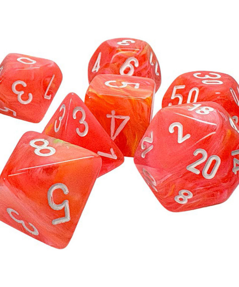 Chessex - CHX Chessex - 7-Set Mega Hedrals - Festive Dahlia w/ White