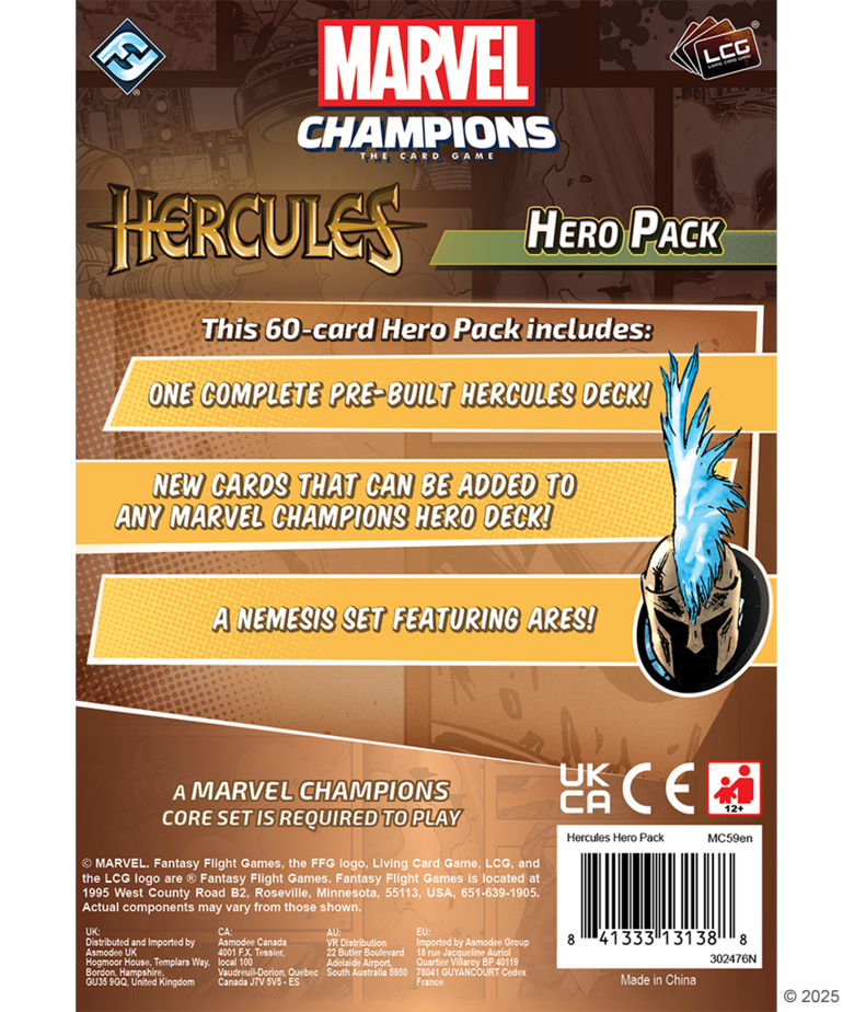 Fantasy Flight Games - FFG PRESALE Marvel Champions: The Card Game - Hercules Hero Pack 02/20/2026