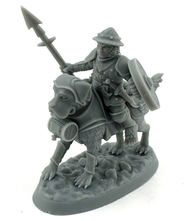 Reaper Miniatures - REM Reaper Miniatures - Dungeon Dweller - Halfling on Dog (Male)