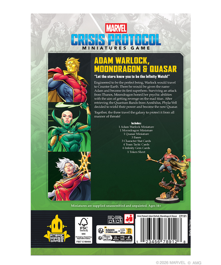 Atomic Mass Games - AMG PRESALE Marvel: Crisis Protocol - Adam Warlock, Moondragon & Quasar 02/13/2026