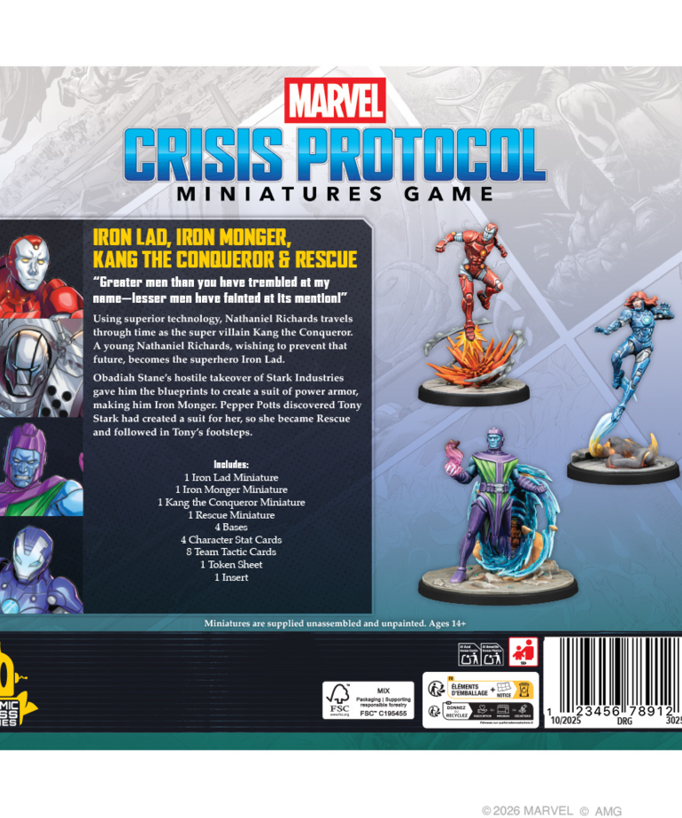 Atomic Mass Games - AMG PRESALE Marvel: Crisis Protocol - Iron Lad, Iron Monger, Kang The Conqueror & Rescue 03/06/2026