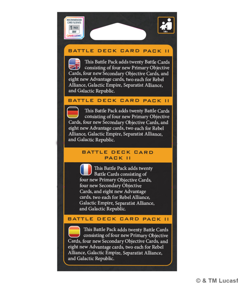 Atomic Mass Games - AMG Star Wars: Legion - Battle Deck Card Pack II