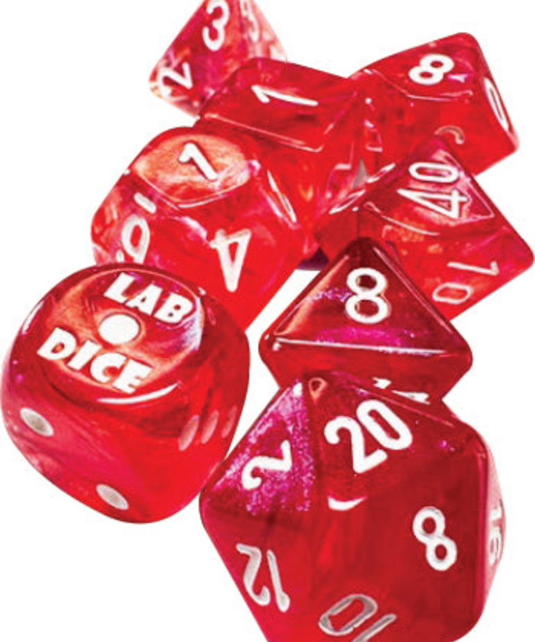 Chessex - CHX Chessex - Polyhedral 7-Die Set - Lab Dice 9 - Borealis Passion w/ White