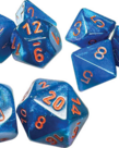 Chessex - CHX Chessex - Polyhedral 7-Die Set - Lab Dice 9 - Borealis Midnight w/ Copper