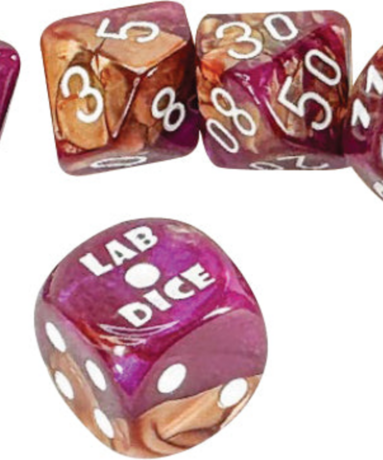 Chessex - CHX Chessex - Polyhedral 7-Die Set - Lab Dice 9 - Gemini Copper-Purple w/ White