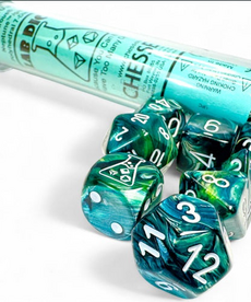 Chessex - CHX Polyhedral 7-Die Set - Lab Dice 9 - Lustrous Neptune w/ Grey