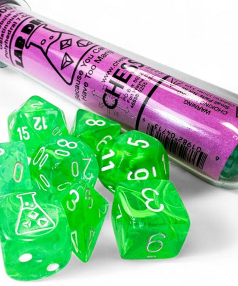 Chessex - CHX Chessex - Polyhedral 7-Die Set - Lab Dice 9 - Nebula Gelatinous w/ White