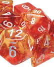 Chessex - CHX Chessex - Polyhedral 7-Die Set - Lab Dice 9 - Nebula Molten w/ White
