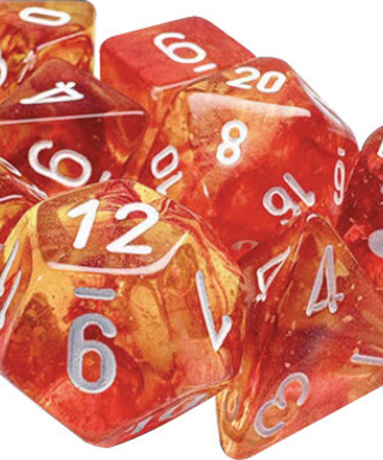 Chessex - CHX Chessex - Polyhedral 7-Die Set - Lab Dice 9 - Nebula Molten w/ White