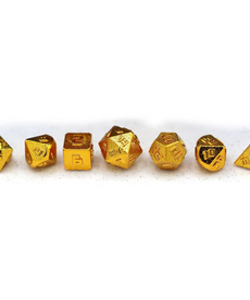 Hymgho Premium Gaming - HYO Mini Polyhedral 7-Die Set - Solid Metal - Gold