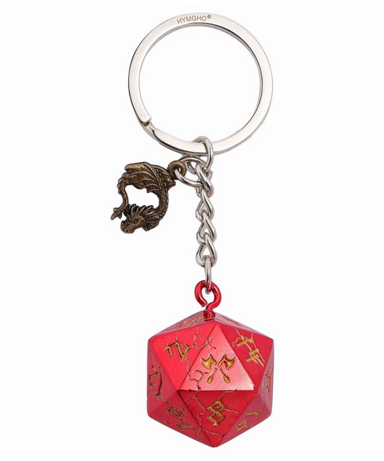 Hymgho Premium Gaming - HYO Hymgho Premium Gaming - Keychain - d20 Barbarian - Red w/ Gold