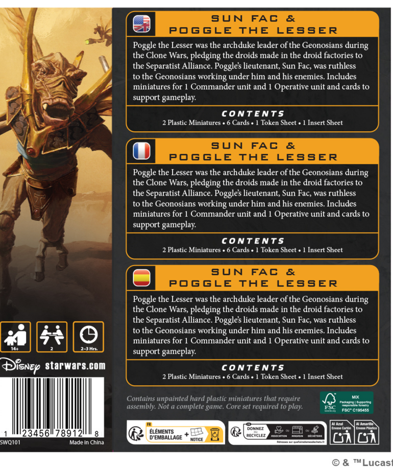 Atomic Mass Games - AMG PRESALE Star Wars: Legion - Poggle The Lesser & Sun Fac 03/13/2026