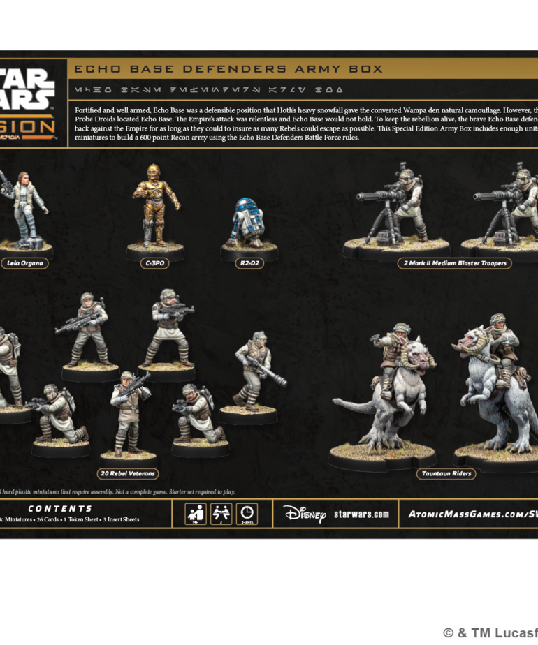 Atomic Mass Games - AMG PRESALE Star Wars: Legion - Echo Base Defenders Special Edition Army Box 04/03/2026