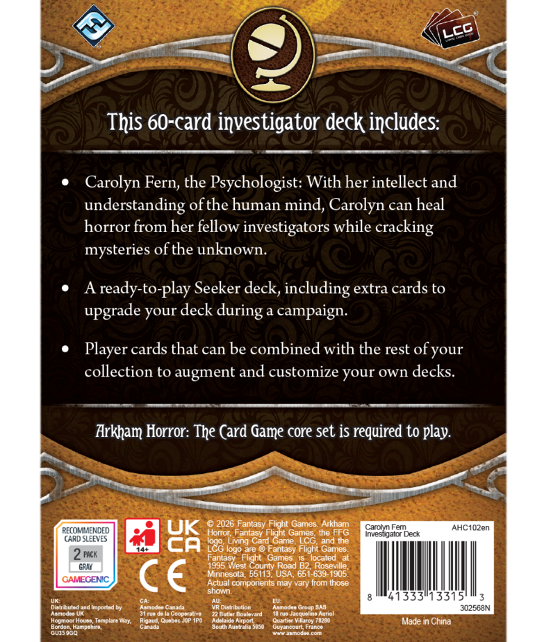 Fantasy Flight Games - FFG PRESALE Arkham Horror: The Card Game - Carolyn Fern Investigator Deck 04/17/2026