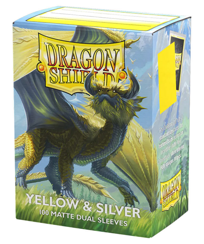 Arcane Tinmen - ATM Dragon Shield - Dual Matte Card Sleeves - Yellow & Silver