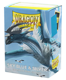 Arcane Tinmen - ATM Dual Matte Card Sleeves - Sky Blue & Silver