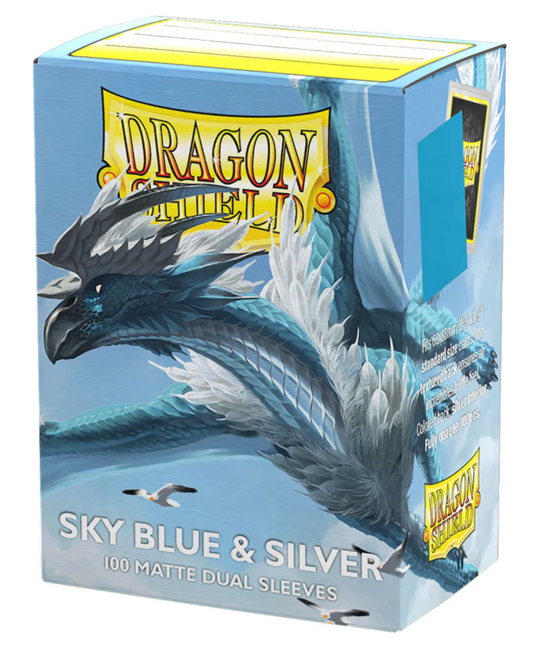 Arcane Tinmen - ATM Dragon Shield - Dual Matte Card Sleeves - Sky Blue & Silver