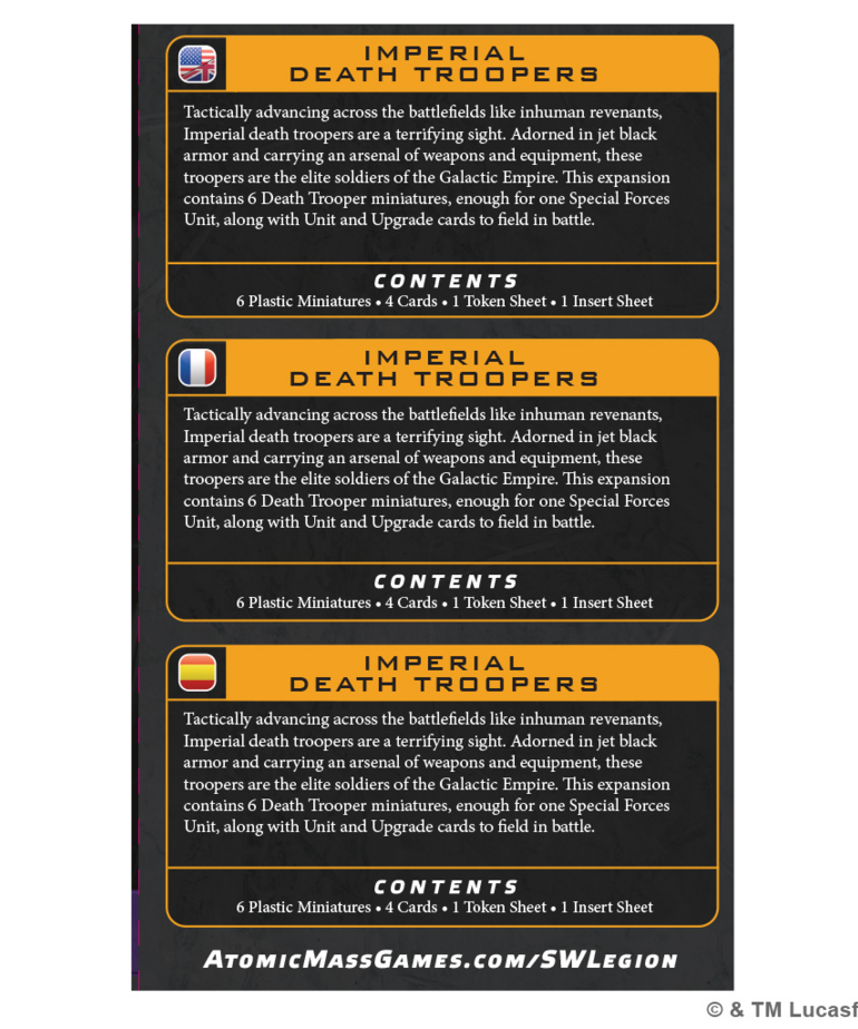 Atomic Mass Games - AMG PRESALE Star Wars: Legion - Imperial Death Troopers 05/15/2026
